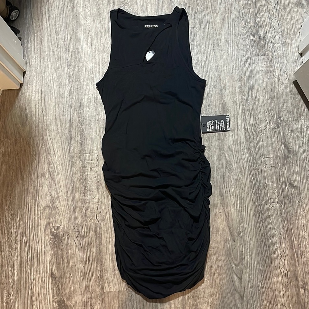 Express black ruched dress size small